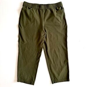 Athleta Green Ankle Pants Cotton Blend Size XL